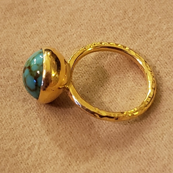 Ring - gold plated over silver. Its handmade ring. - Picture 3 of 4